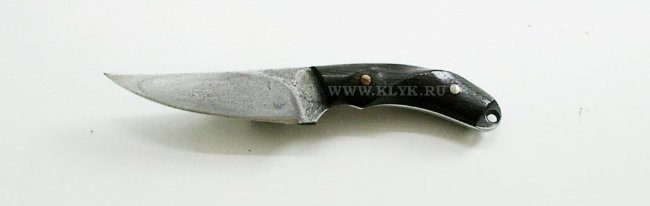 Нож Брелок (булатная сталь, мореный дуб) цельнометаллический